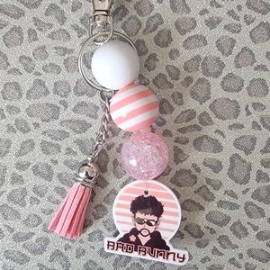 Bad bunny - beaded keychain made with chunky beads. great for gift